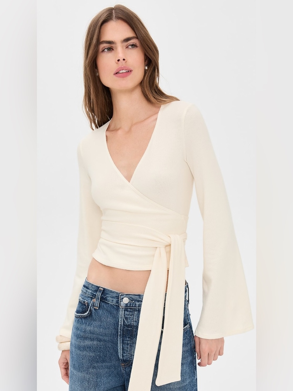 NWT Reformation Kylen Knit Top in Fior Di Latte